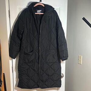 Lands' End Women's Black Puffer Jacket, size XL Tall, EUC
